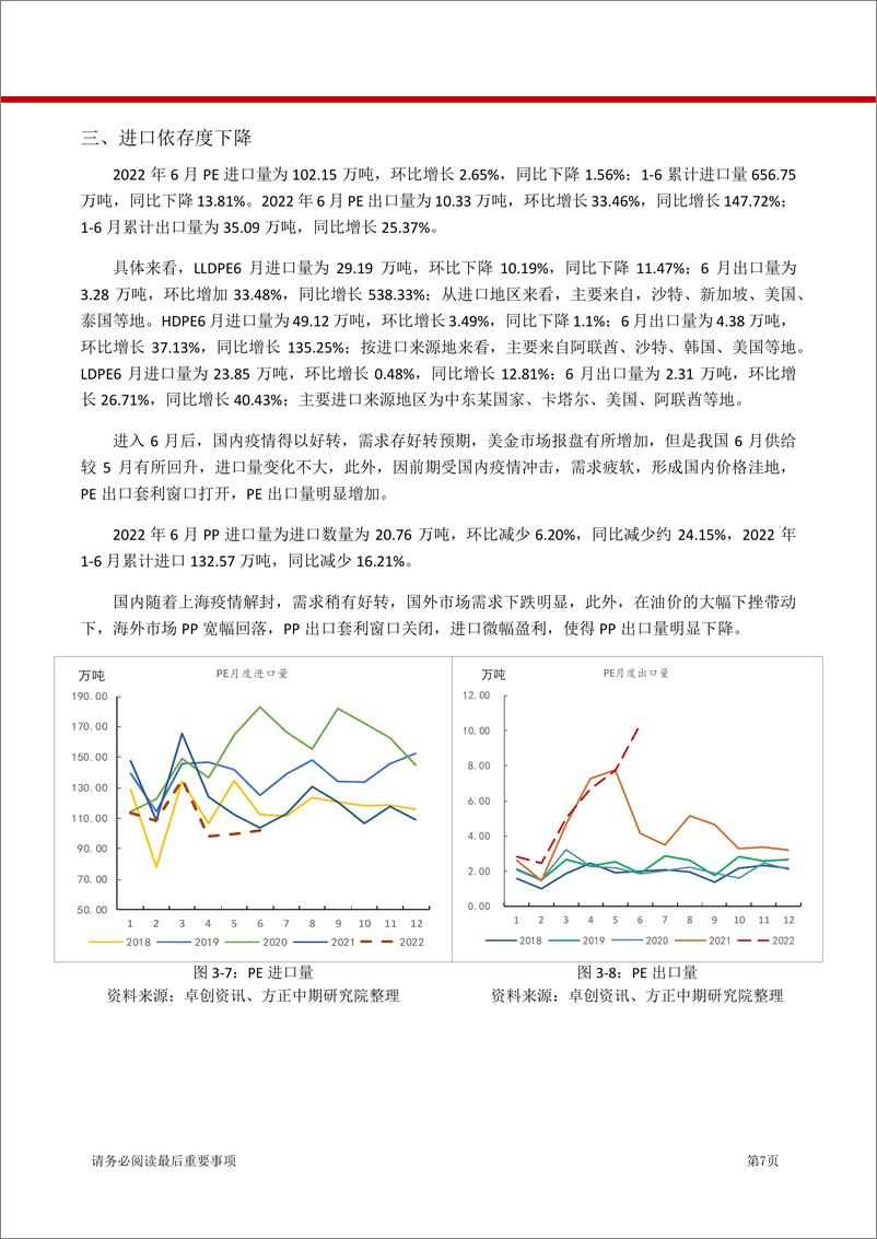 《聚烯烃7月行情回顾与8月展望：需求拖累，聚烯烃承压运行-20220807-方正中期期货-21页》 - 第8页预览图