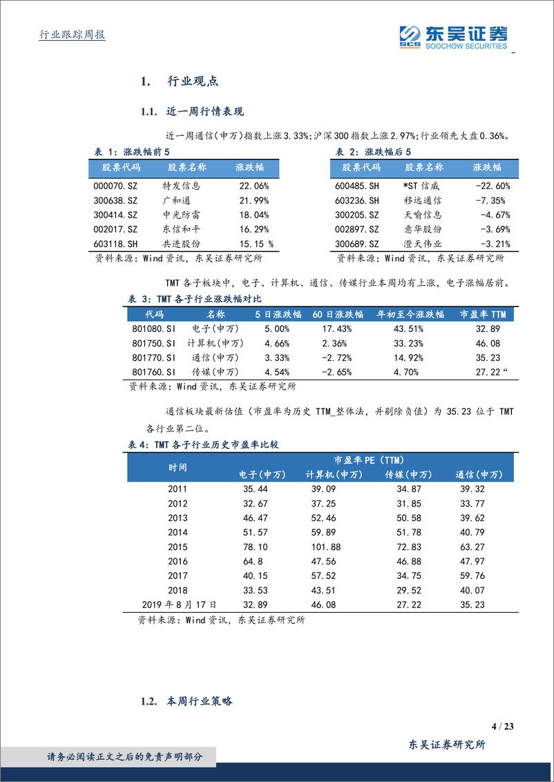 《通信行业：运营商5G投资预算高于年初指引，5G建设进入全面提速期-20190824-东吴证券-23页》 - 第5页预览图