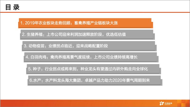 《农林牧渔行业2020年度投资策略：等待养殖行情第二波，战略布局后周期板块！-20191217-天风证券-64页》 - 第4页预览图