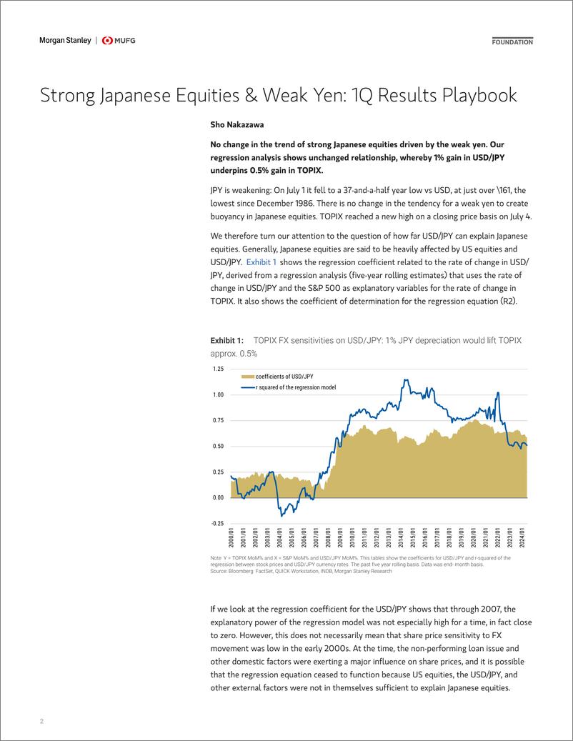 《Morgan Stanley Fixed-Japan Equity Strategy Strong Japan Equities  Weak Yen 1Q ...-109090659》 - 第2页预览图