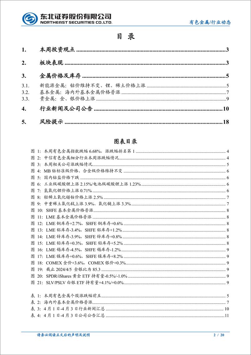 《有色金属行业动态：金价延续强势表现，非农超预期影响有限-240407-东北证券-20页》 - 第2页预览图