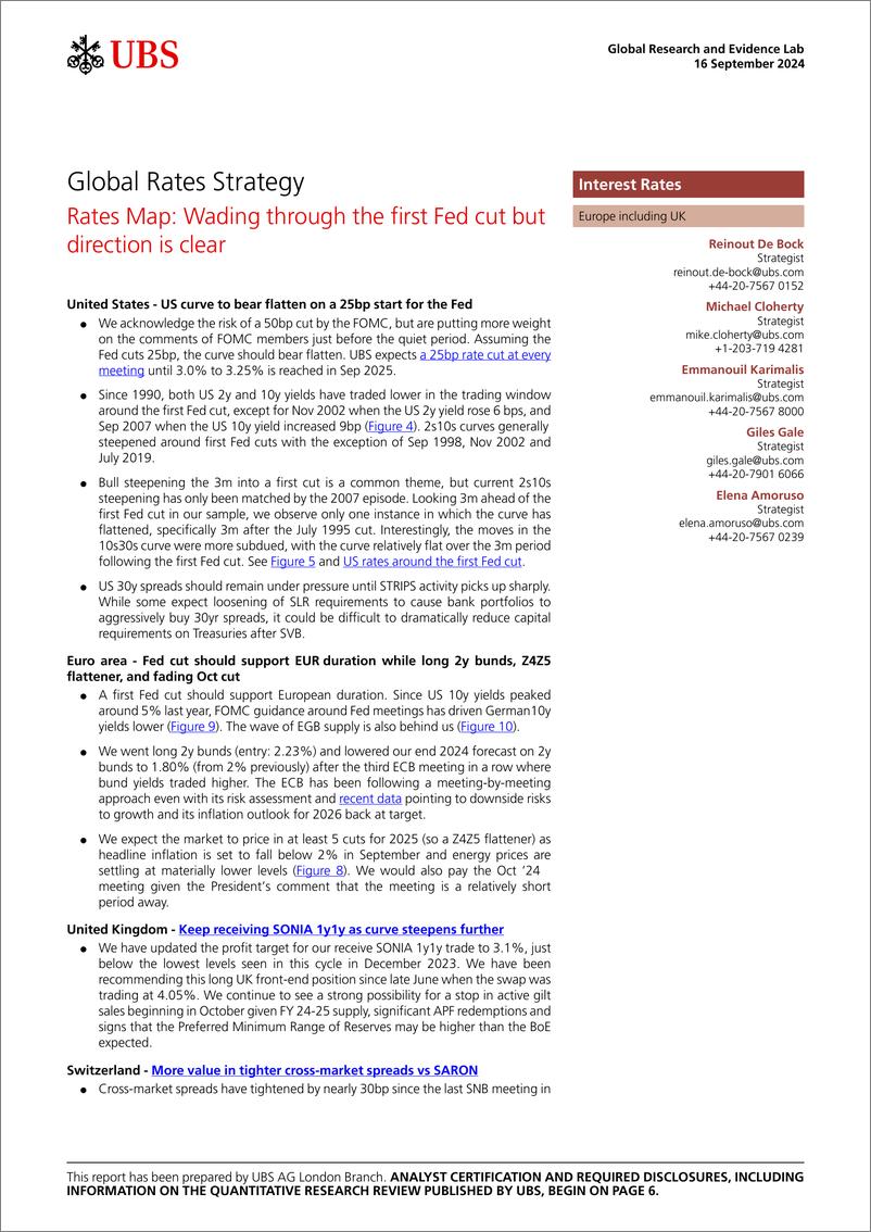 《UBS Fixed Income-Global Rates Strategy _Rates Map Wading through the first F...-110342984》 - 第1页预览图