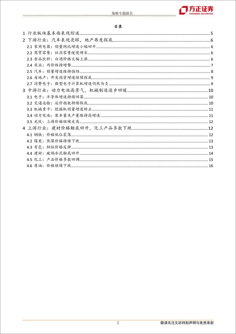 《行业比较专刊：消费缓慢恢复，资源品价格走势分化-20220829-方正证券-17页》 - 第3页预览图