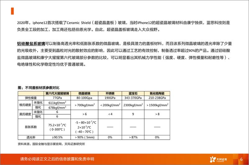 《非金属新材料行业显示材料系列2：微晶玻璃，玻璃还是陶瓷？-240327-天风证券-12页》 - 第6页预览图