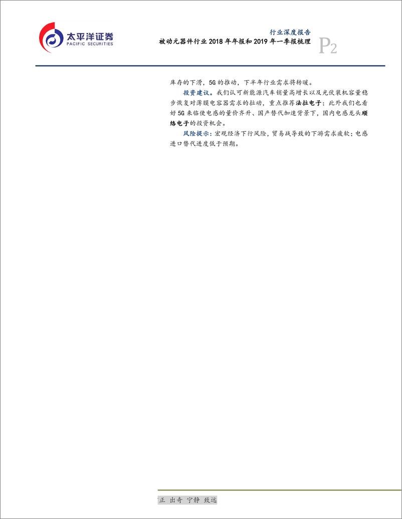 《电子设备、仪器和元件行业：被动元器件行业2018年年报和2019年一季报梳理-20190512-太平洋证券-16页》 - 第3页预览图