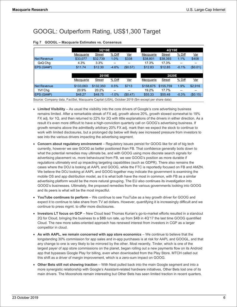《麦格理-美股-互联网行业-2019年Q3美国互联网行业预览-2019.10.23-24页》 - 第7页预览图