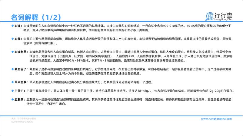 《行行查：2024年中国血制品行业研究报告》 - 第3页预览图