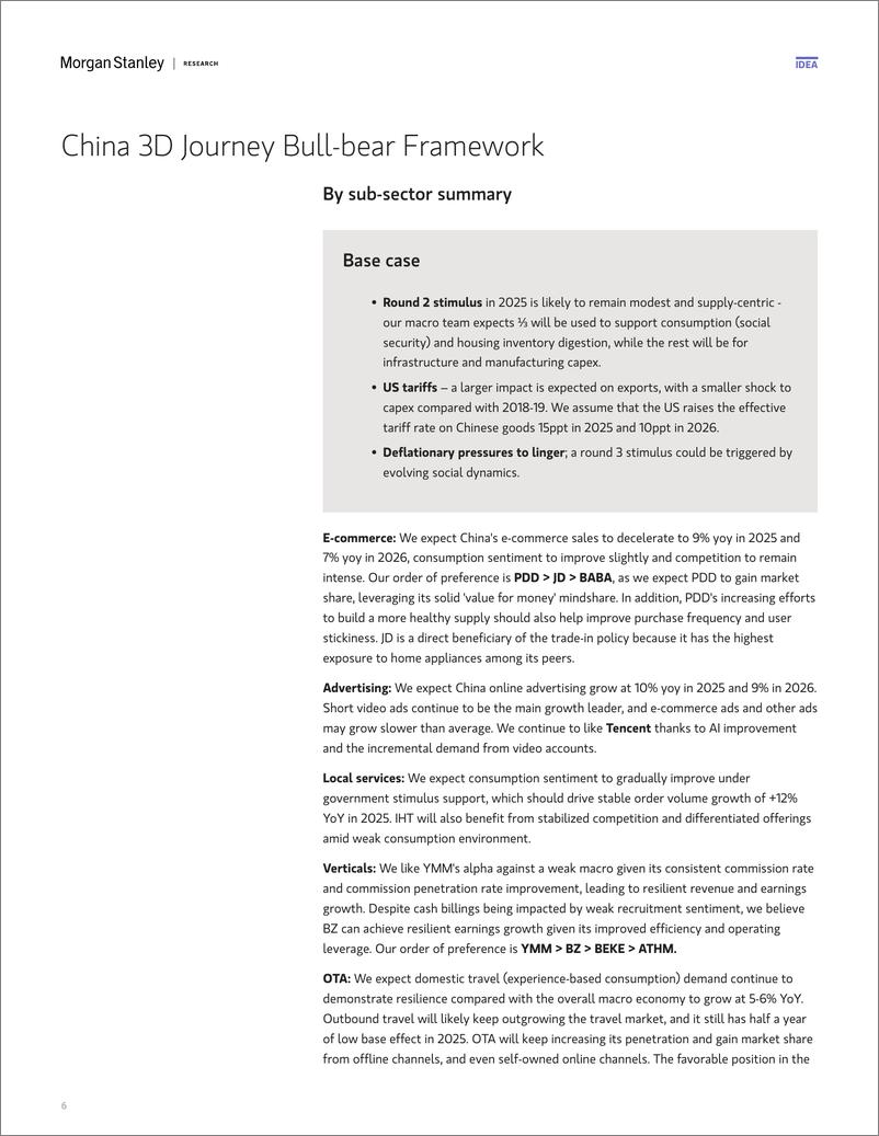 《Morgan Stanley-China Internet 2025 Outlook A Year of Uncertainties-112681189》 - 第6页预览图