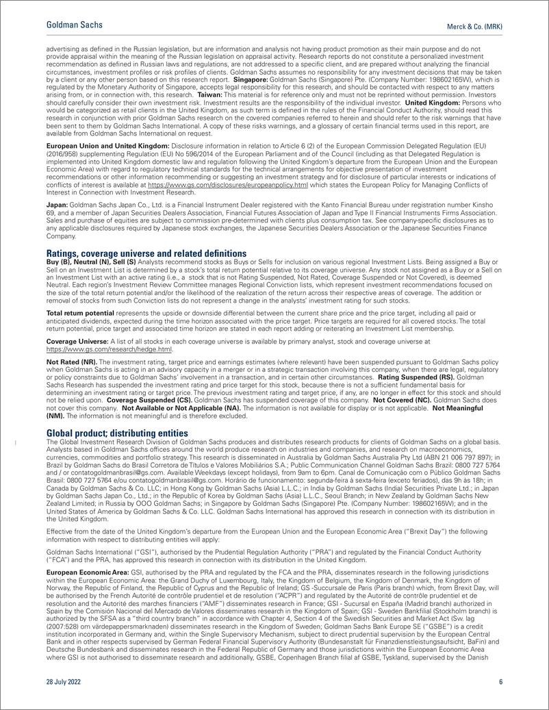 《Merck & Co. (MRK 2Q22 First Tak RevenuEPS Beat and topline Guidance Raise(1)》 - 第7页预览图