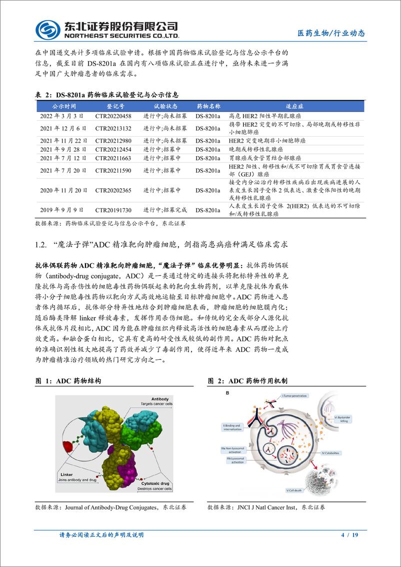 《医药生物行业动态报告：ADC明星产品进军中国市场，国内市场规模初步显现-20220411-东北证券-19页》 - 第5页预览图