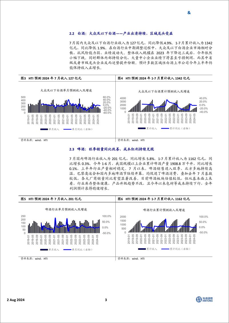 《中国必需消费%26食品饮料行业：HTI中国消费品7月需求报告，啤酒增速改善较为明显-240802-海通国际-14页》 - 第3页预览图