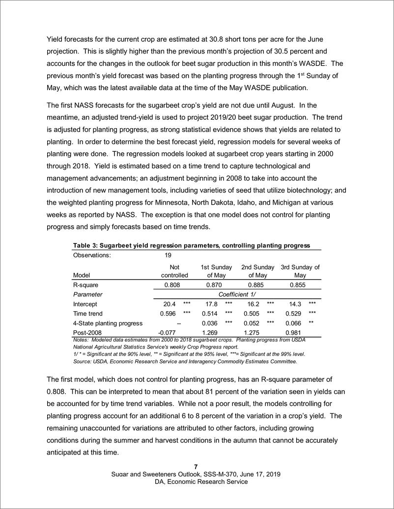 《美国农业部-美股-农业行业-根据甜菜种植状况，2019-2020年美国的制糖产量会略高-20190617-44页》 - 第8页预览图