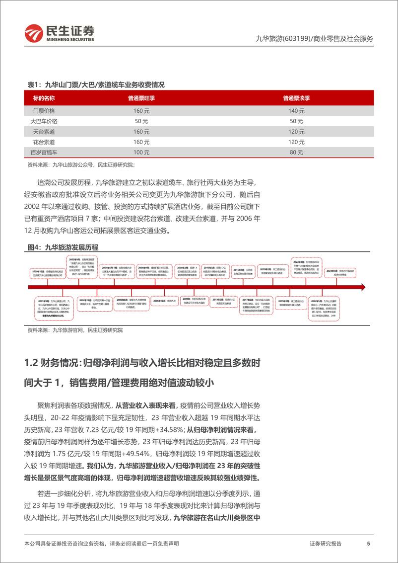 《深度报告-20240311-民生证券-九华旅游-603199.SH-首次覆盖报交通优化强化客流接待能业绩弹性带来高成长空272mb》 - 第5页预览图