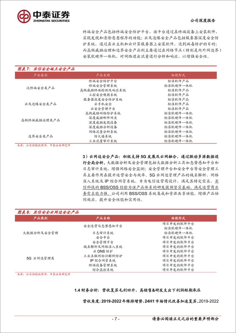 《亚信安全(688225)云网安一体布局基石业务，布局新兴领域寻求新增长-241015-中泰证券-31页》 - 第7页预览图