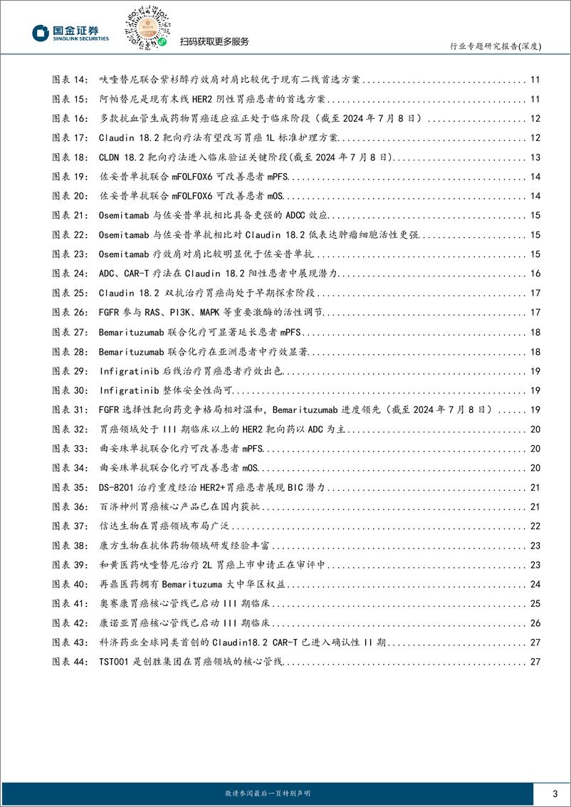 《医药行业肿瘤创新药大梳理(一)晚期胃癌：免疫联合化疗进军1L，新靶点突破在即-240801-国金证券-30页》 - 第3页预览图