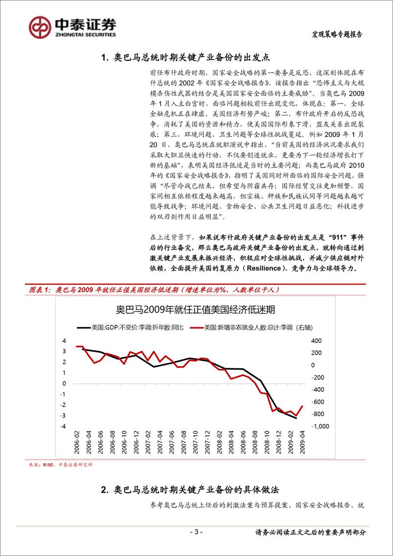 《当前经济与政策思考-战略腹地与关键产业备份的海外经验之三：奥巴马时期产业备份的重点与成效-240822-中泰证券-21页》 - 第3页预览图