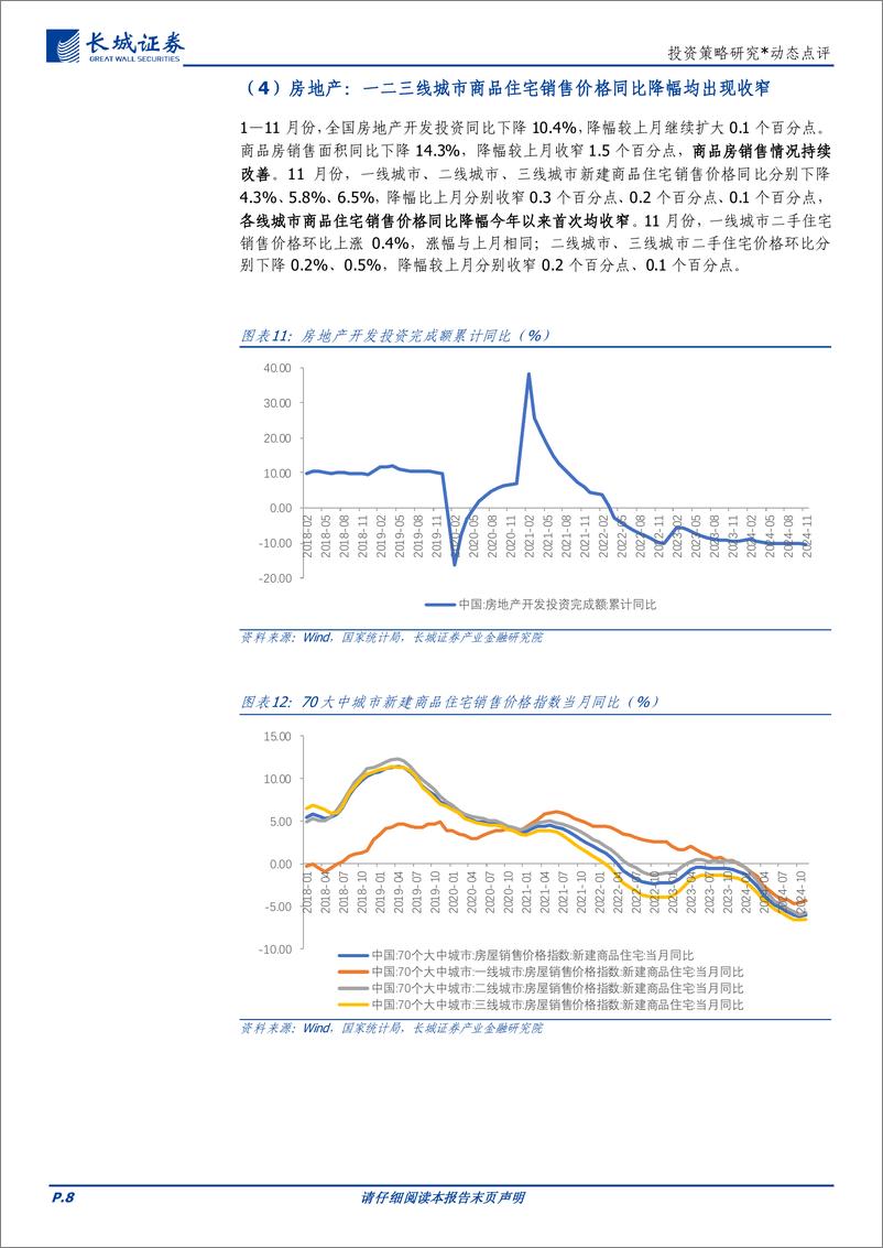 《11月经济数据点评：博弈政策落地，内需有待进一步提升-241216-长城证券-11页》 - 第8页预览图