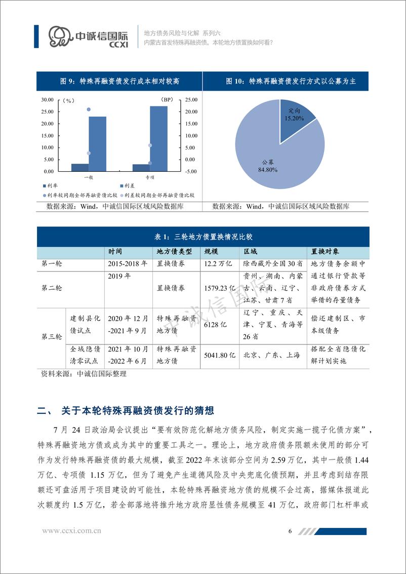 《中诚信-【地方债务风险与化解系列六】内蒙古首发特殊再融资债，本轮地方债置换如何看？-21页》 - 第8页预览图