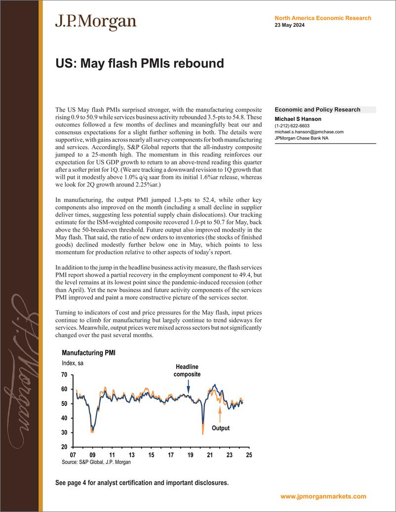 《JPMorgan Econ  FI-US May flash PMIs rebound-108367677》 - 第1页预览图