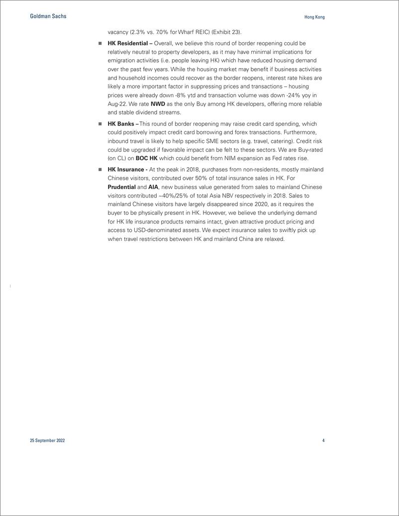 《Hong Kon International border reopening. Review of sector exposure. Prefer Swire PacifiSwire Prop in initial stage(1)》 - 第5页预览图