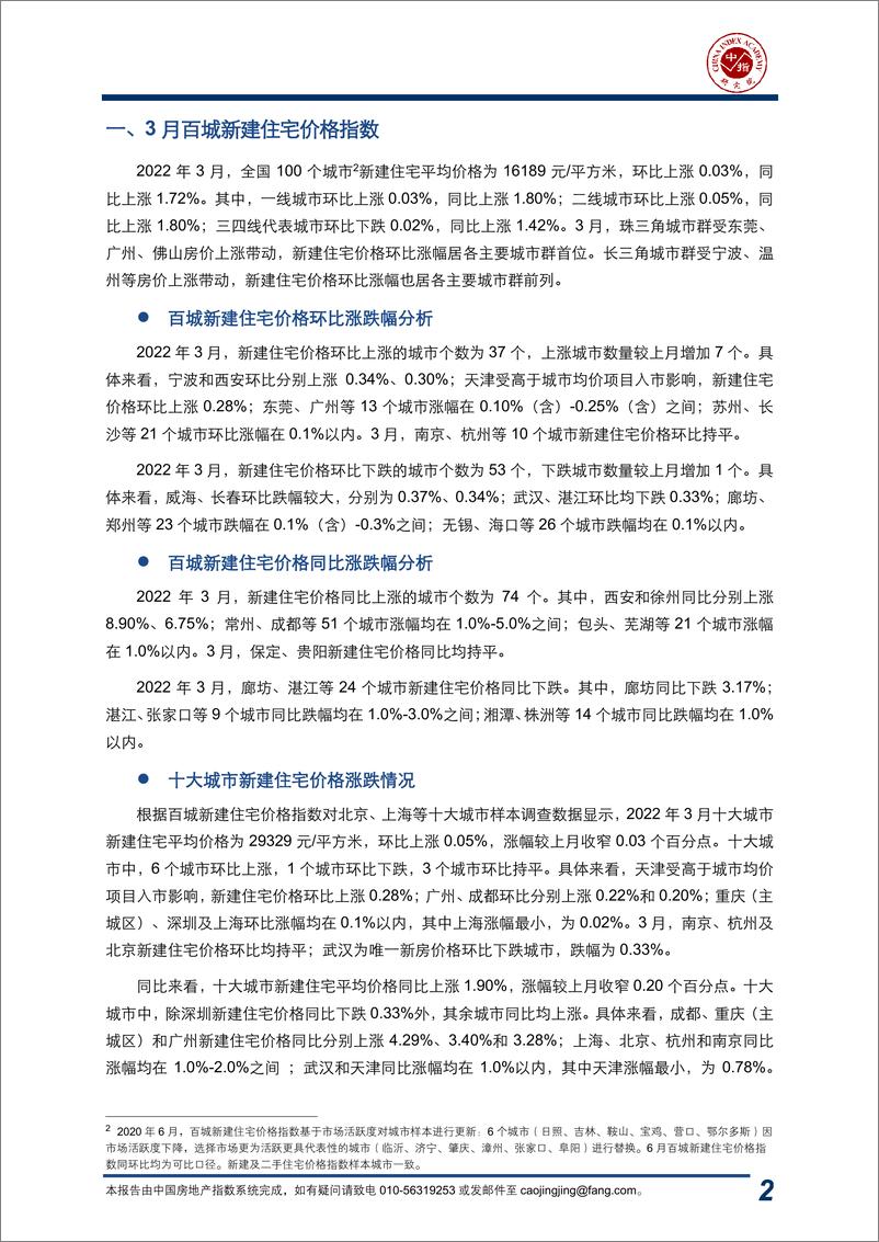 《2022年3月中指百城价格指数报告-13页》 - 第3页预览图