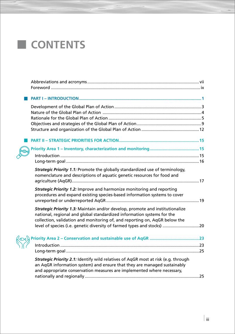 《粮食和农业水生遗传资源保护、可持续利用和开发全球行动计划》英-84页 - 第6页预览图