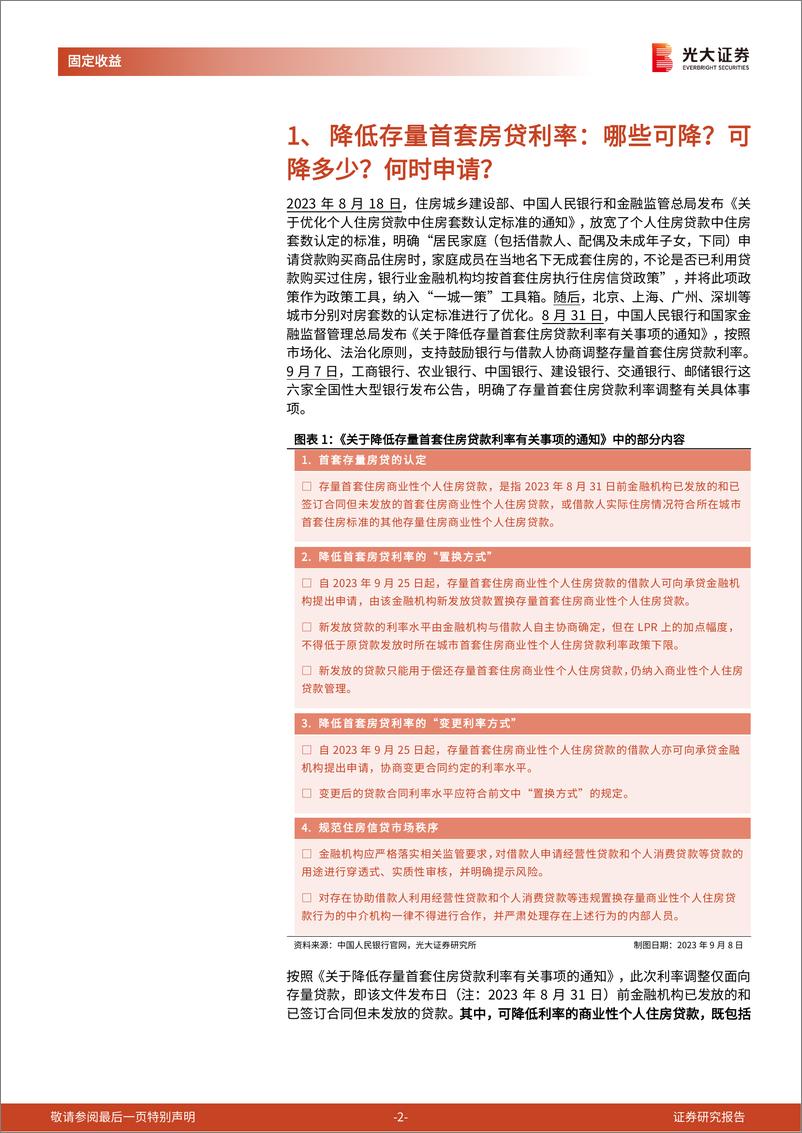 《2023年9月8日利率债观察：降低存量首套房贷利率，哪些可降？可降多少？何时申请？-20230908-光大证券-17页》 - 第3页预览图