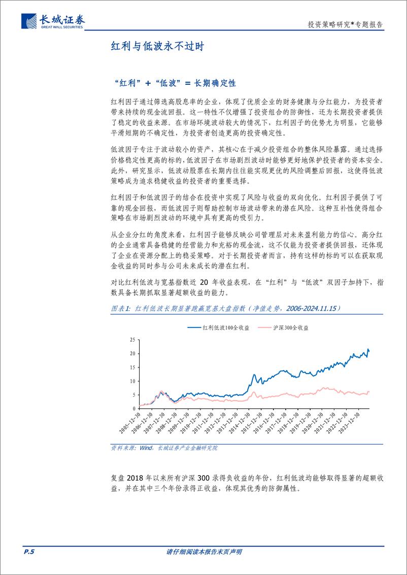 《红利低波＋100指数产品投资价值分析：以红利低波践行长期主义-241117-长城证券-20页》 - 第5页预览图