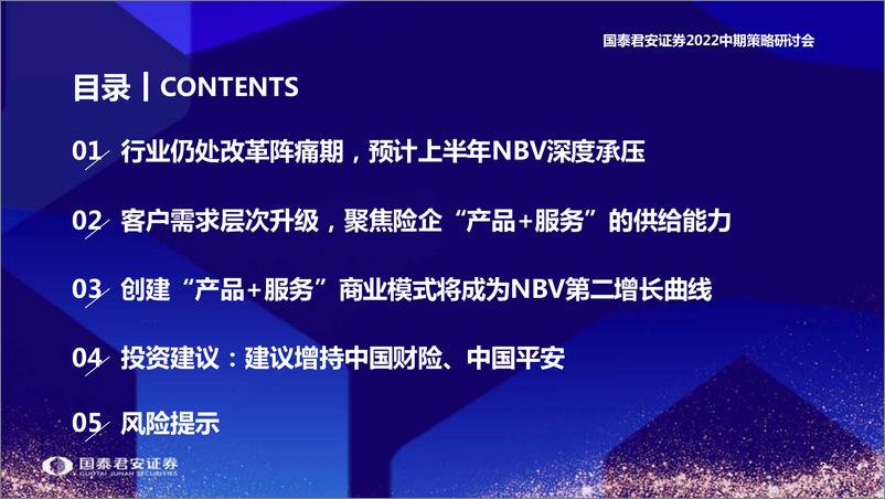 《保险行业2022年中期策略报告：从渠道到产品的深度转型-20220612-国泰君安-32页》 - 第4页预览图