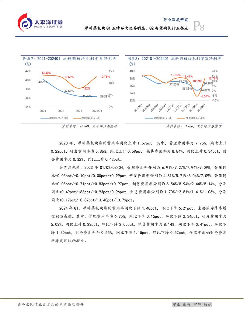 《医药行业深度研究：原料药板块Q1业绩环比改善明显，Q2有望确认行业拐点-240514-太平洋证券-21页》 - 第8页预览图