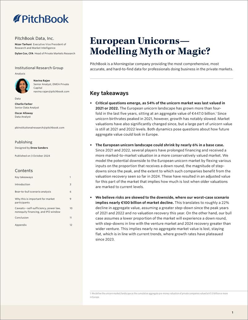 《PitchBook-欧洲独角兽——建模神话还是魔法？（英）-2024-16页》 - 第1页预览图
