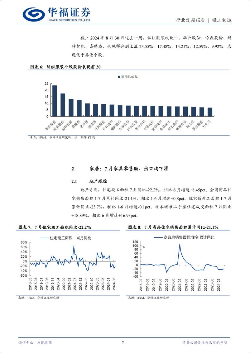 《轻工制造行业定期报告：中报落地关注景气出口%26内需改善-240901-华福证券-21页》 - 第7页预览图