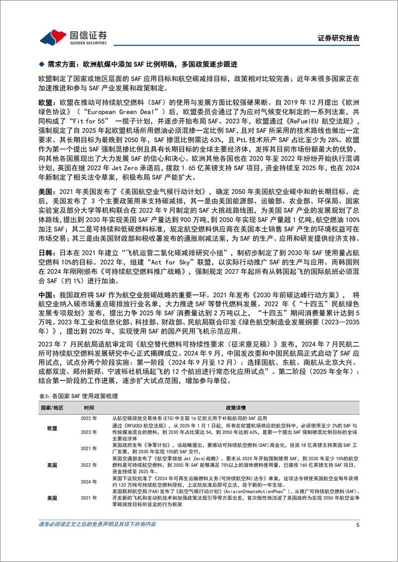 《可持续航空燃料行业点评：原料出口退税取消，国内可持续航空燃料生产商有望受益-241122-国信证券-13页》 - 第5页预览图