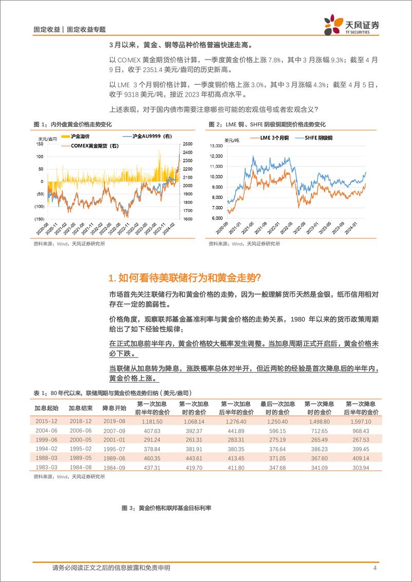 《固定收益专题：黄金创新高，债市怎么看？-240410-天风证券-17页》 - 第4页预览图