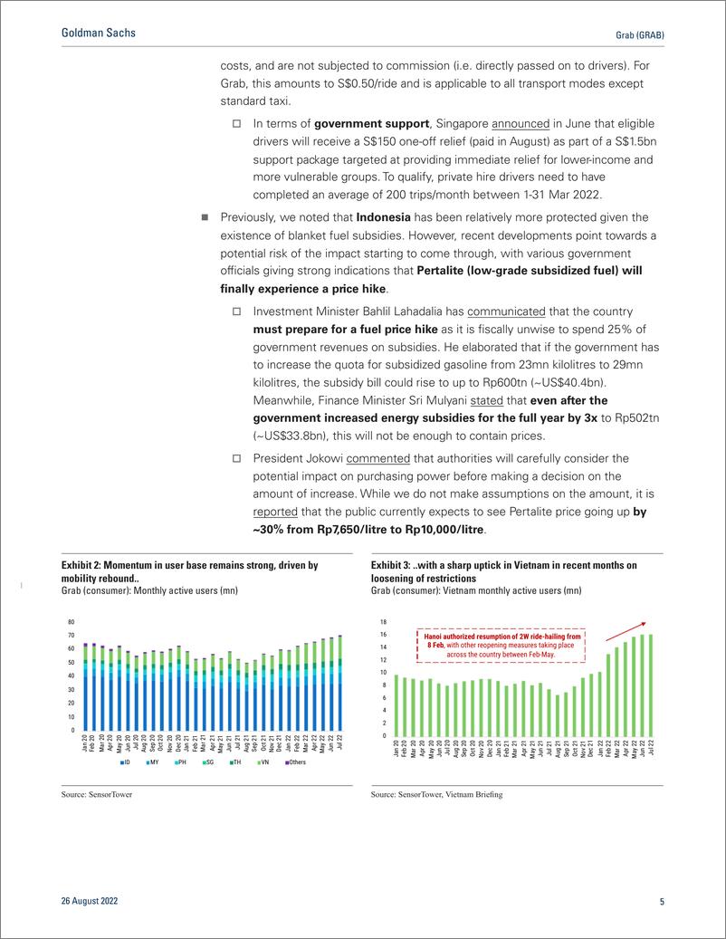 《Grab (GRAB 2Q22 Earnings Revie Strong bottom-line improvement but cautious GMV outlook; Buy(1)》 - 第6页预览图