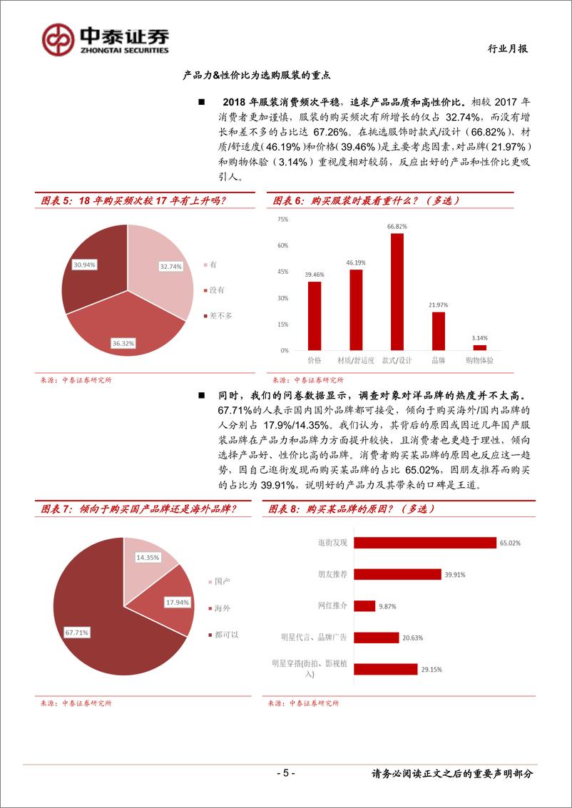 《纺织服装行业月报：从春节返乡问卷看服装消费趋势-20190217-中泰证券-20页》 - 第6页预览图