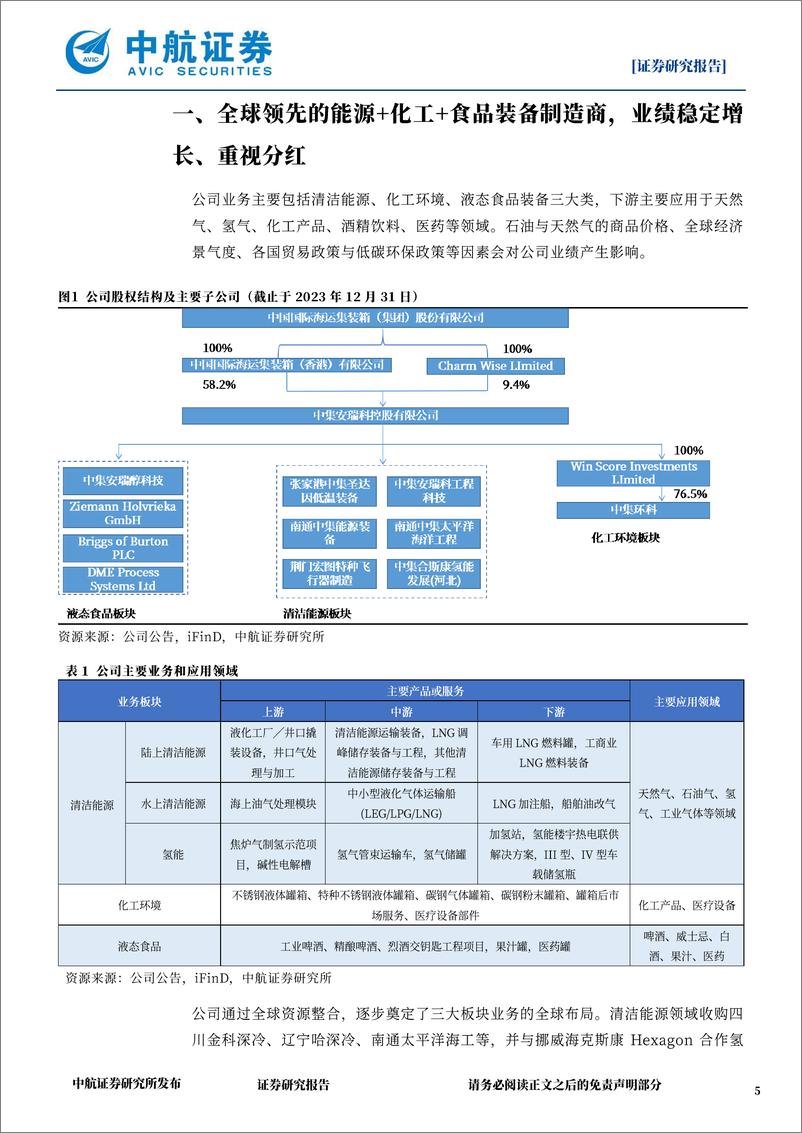 《中航证券-中集安瑞科-3899.HK-洁源装备全能选手 御风而行，化工罐箱设备龙头 全球稳固》 - 第5页预览图