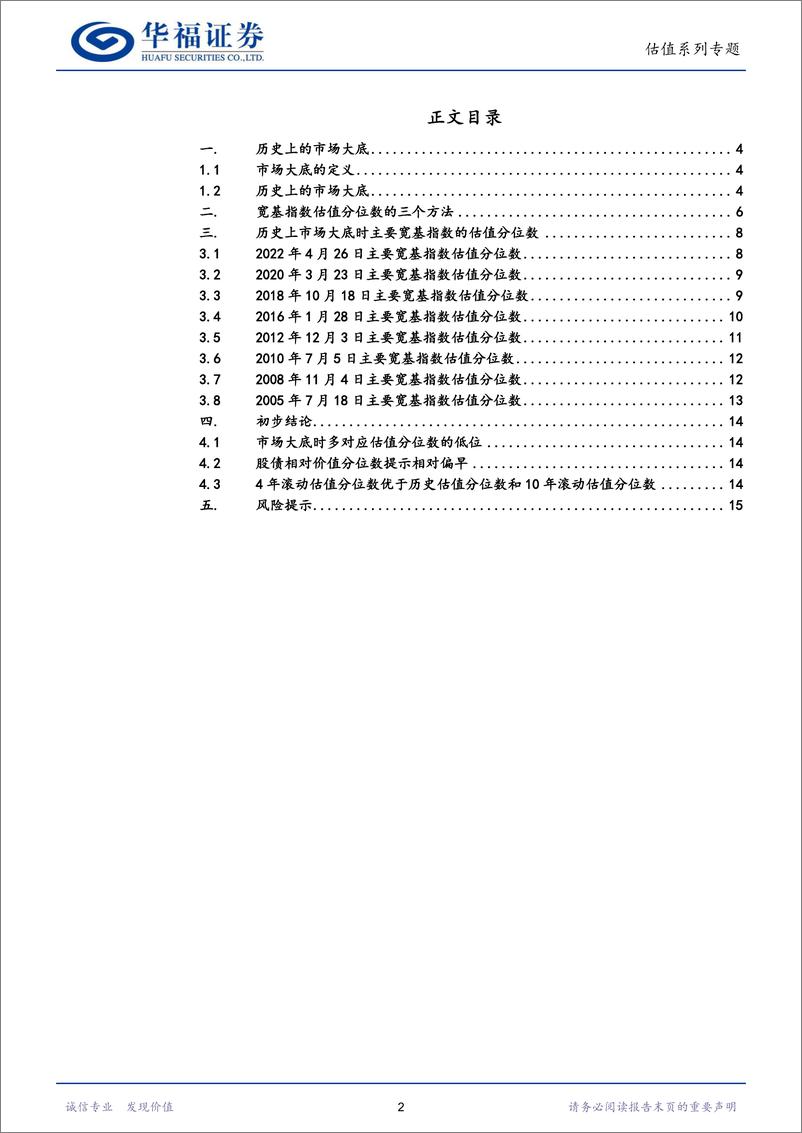 《估值系列专题（二）：市场大底都长咋样？从估值分位数角度进行复盘-20221008-华福证券-16页》 - 第3页预览图