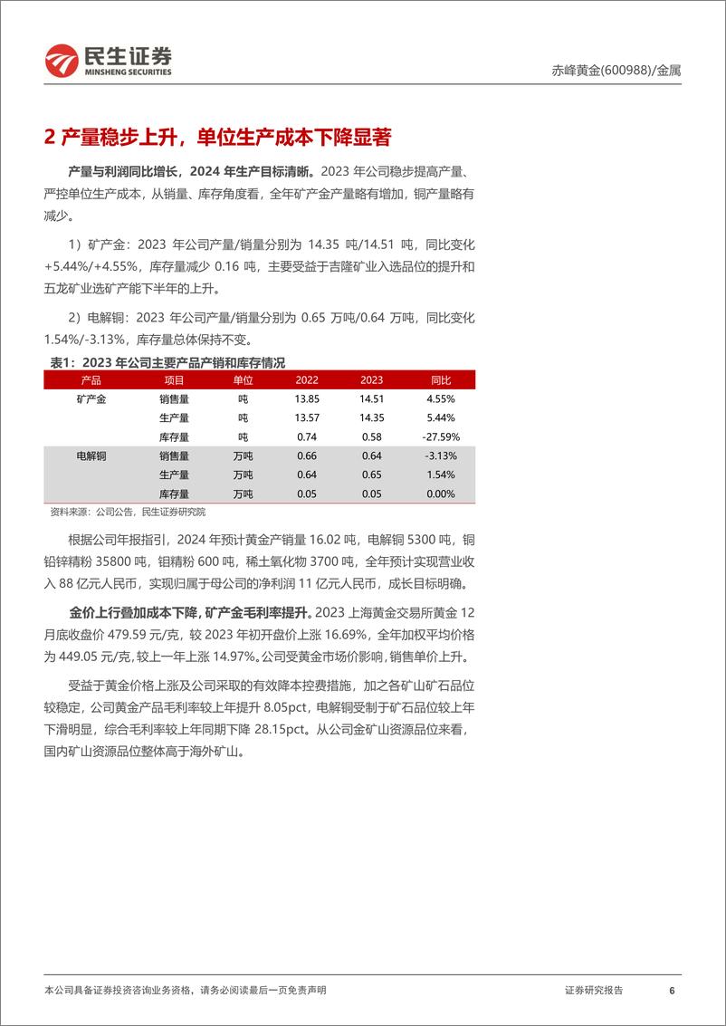 《赤峰黄金-600988.SH-2023年年报点评：量利齐升驱动业绩，重点项目顺利推进-20240404-民生证券-15页》 - 第6页预览图