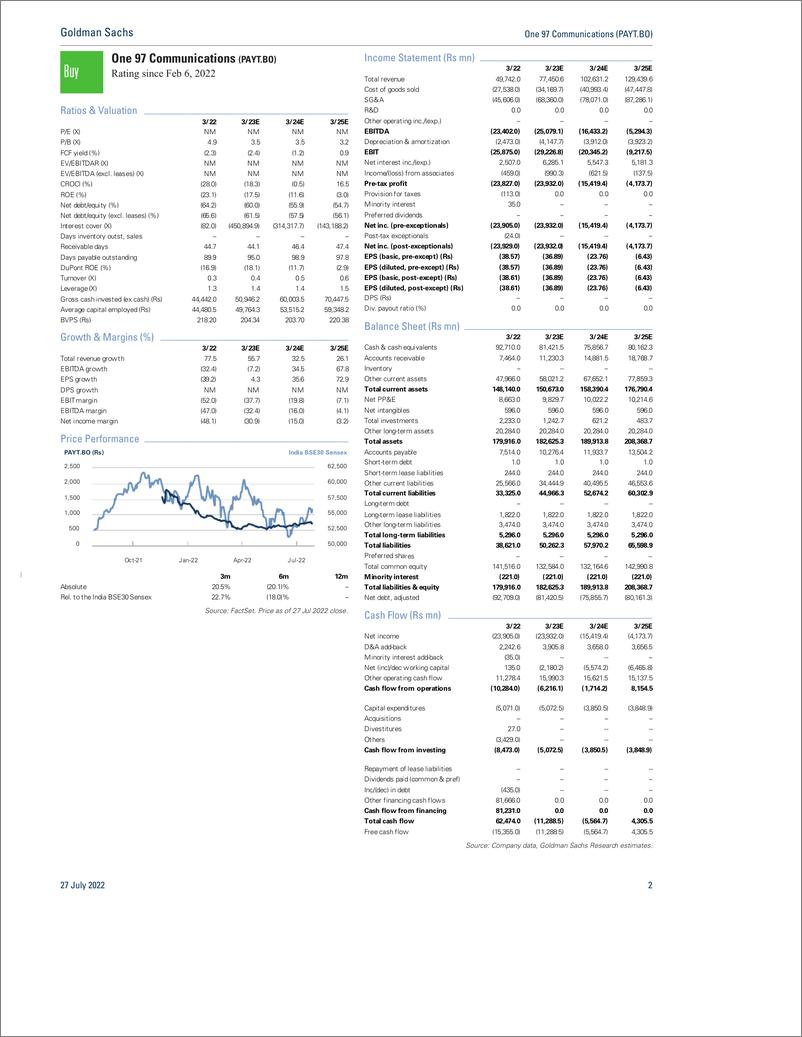 《One 97 Communications (PAYT.BO 1QFY23 previe Another quarter of elevated growth and improving margins; Buy(1)》 - 第3页预览图