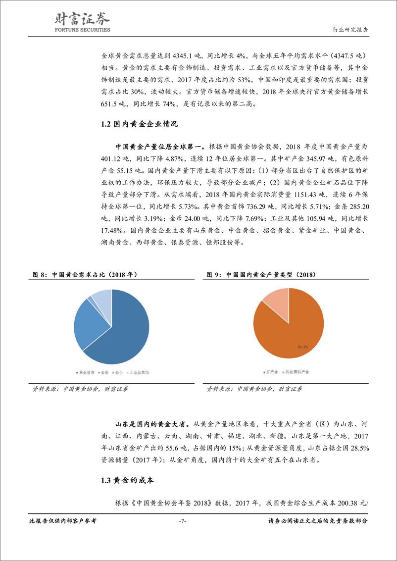 《黄金行业深度报告：黄金绽放光芒-20190708-财富证券-22页》 - 第8页预览图