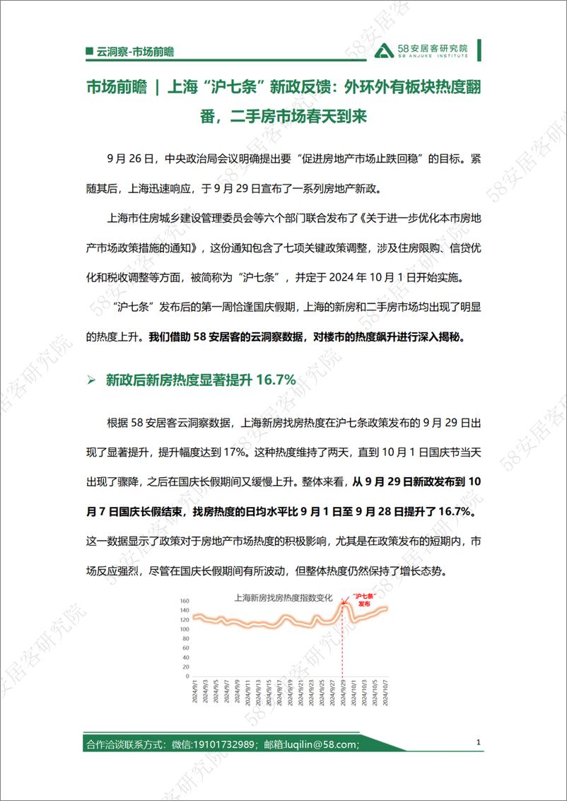 《上海“沪七条”新政反馈：外环外有板块热度翻番，二手房市场春天到来20241010-8页》 - 第1页预览图