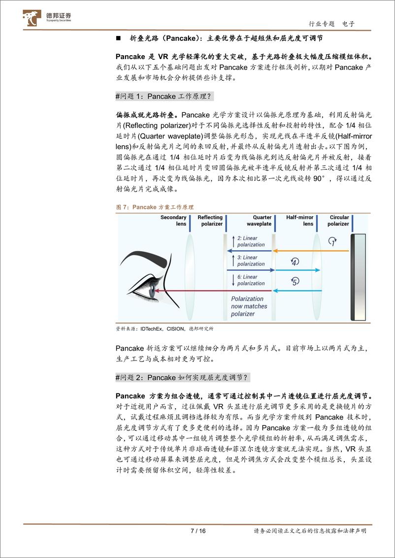 《德邦证券：VR行业专题1：Pancake光学落地加速，把握硬件创新机遇》 - 第7页预览图