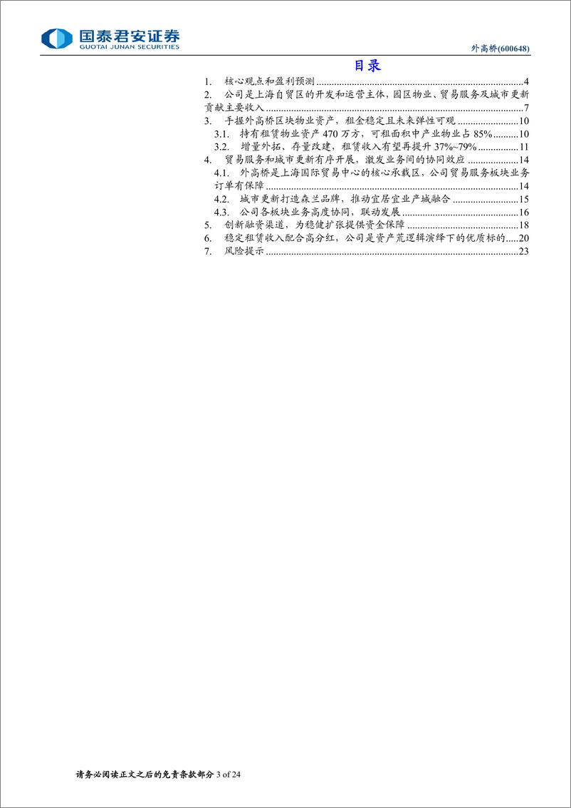 《外高桥(600648)首次覆盖：稳租金高分红下的价值重估-240618-国泰君安-24页》 - 第3页预览图