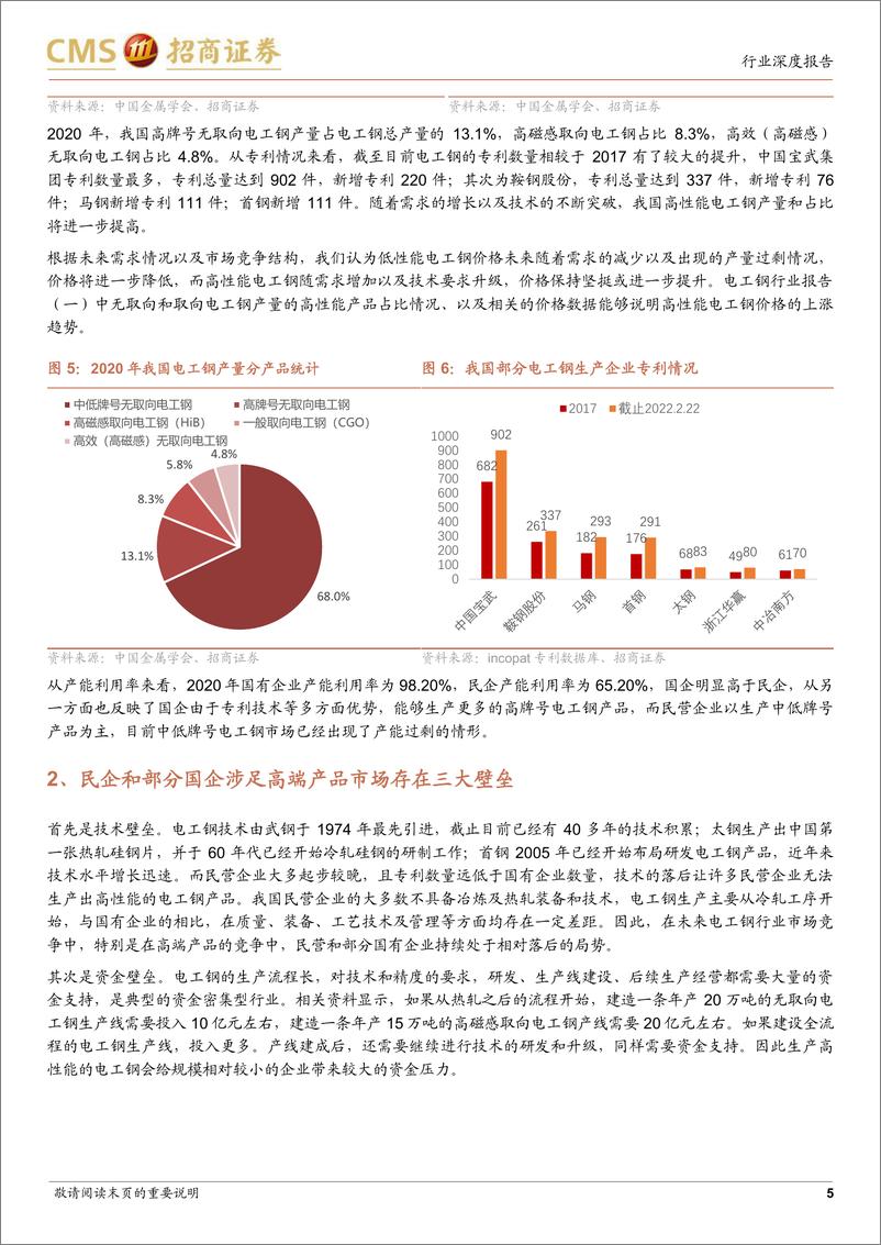 《电工钢行业深度报告（二）：高壁垒却低估值，行业领先梯队有待价值重估-20220402-招商证券-20页》 - 第6页预览图