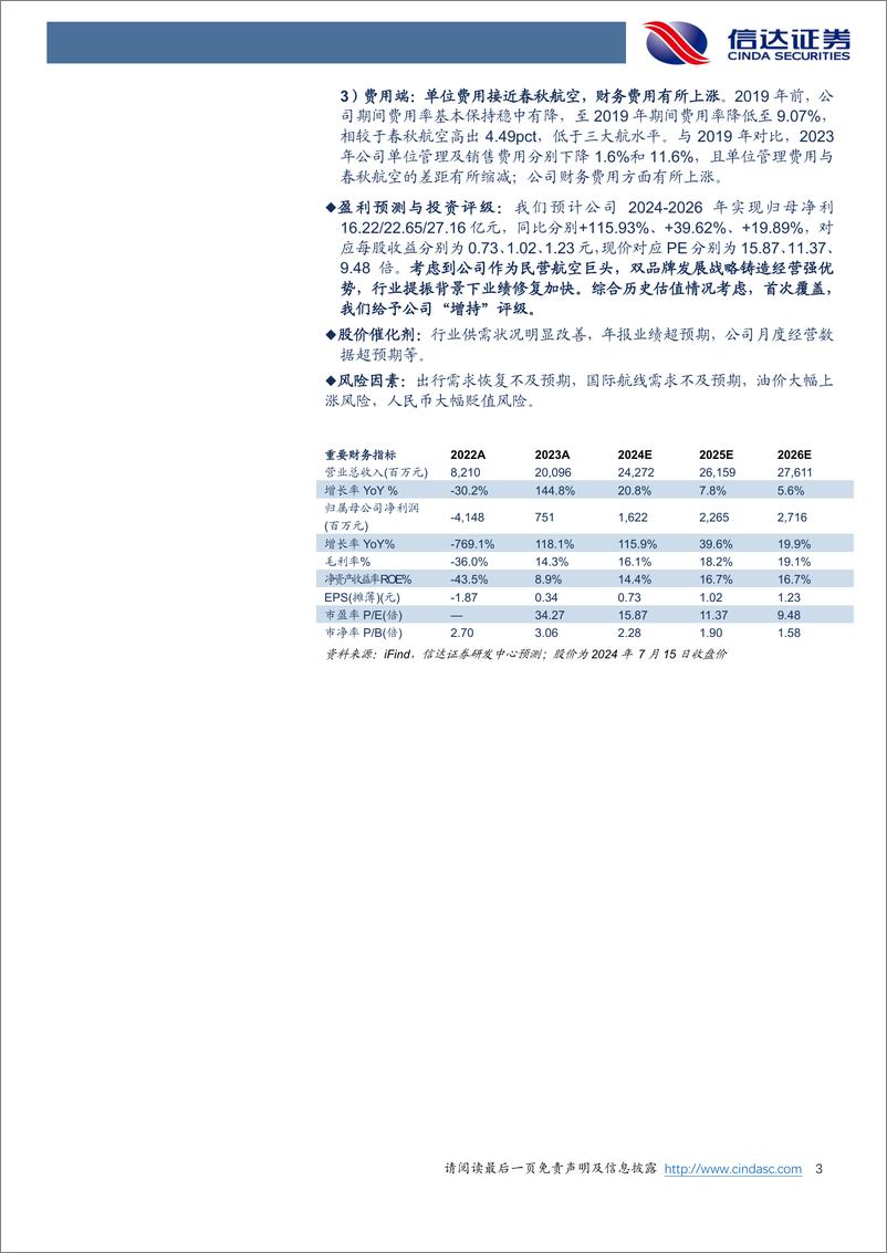 《吉祥航空(603885)公司深度报告，民营航空巨头，国内外航线稳步发展-240716-信达证券-30页》 - 第3页预览图