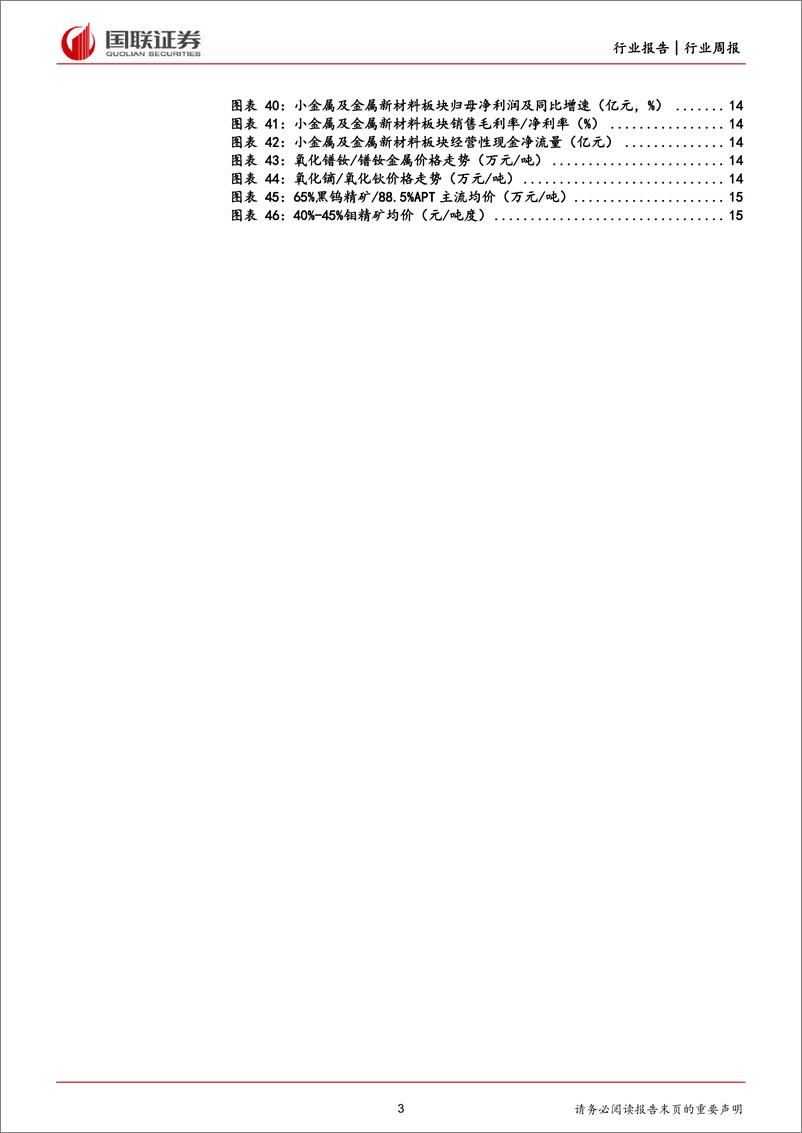 《贵金属、工业金属盈利增长，能源金属业绩承压》 - 第3页预览图