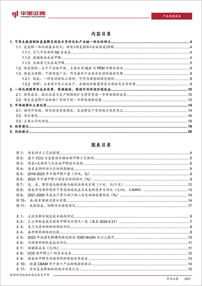 《华宝证券-氢氨醇一体化深度报告：绿色、 低碳、 可再生， 氢氨醇一体化受政策与资本关注》 - 第2页预览图