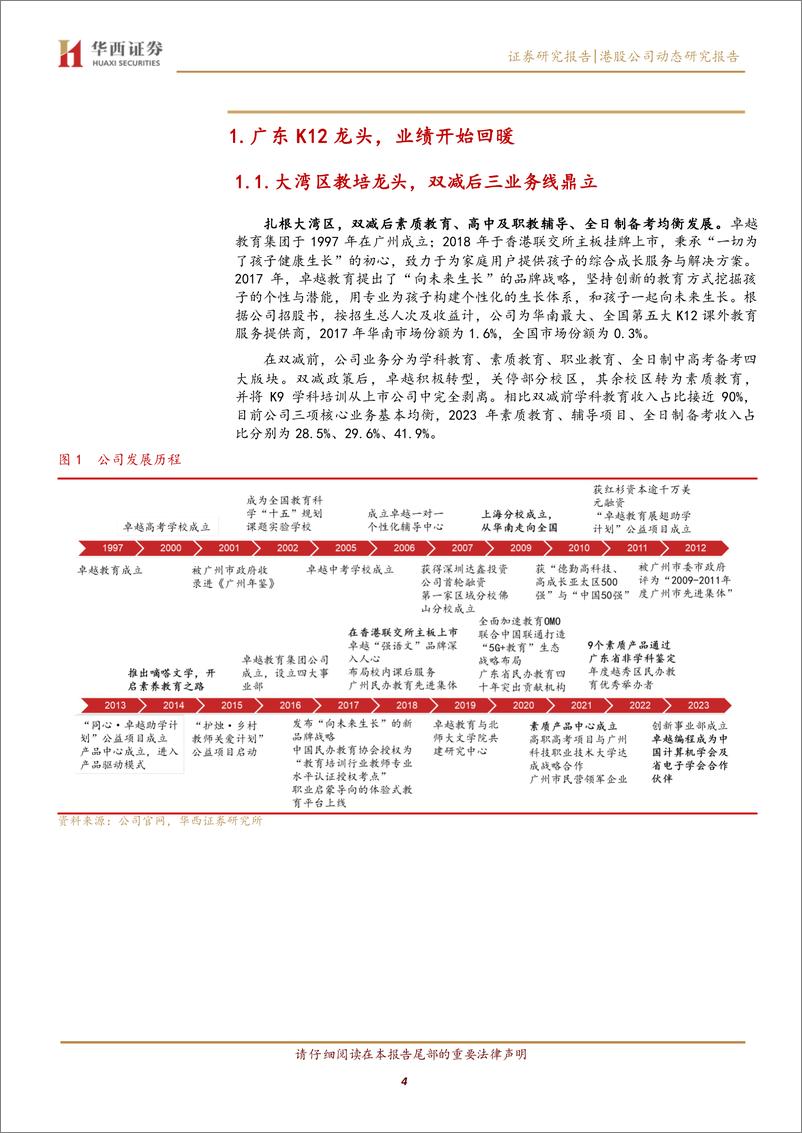 《卓越教育集团(3978.HK)K12政策回暖下的高弹性标的-240402-华西证券-13页》 - 第4页预览图