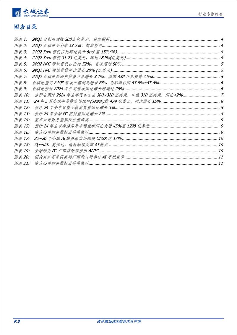 《电子行业专题报告：晶圆巨头大幅上调指引，端侧AI驱动半导体新景气周期-240722-长城证券-13页》 - 第3页预览图